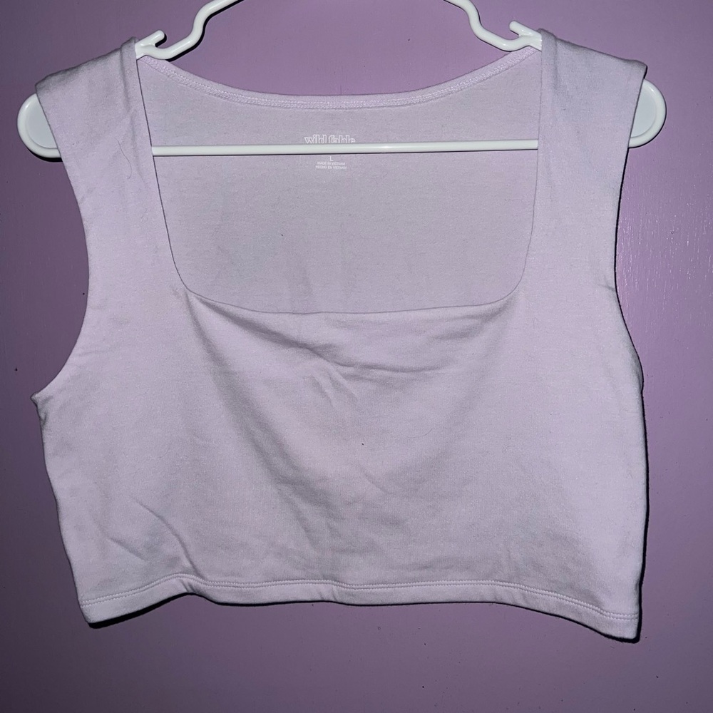 Wild Fable White Sleeveless Crop Tank Top